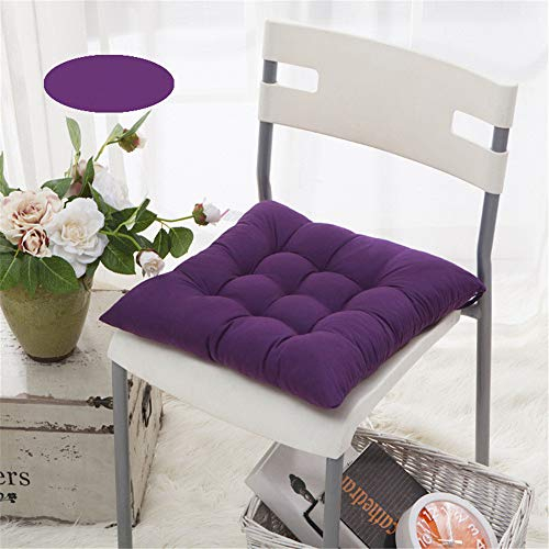 GLITZFAS 4er Set Stuhlkissen mit Bänder, Kissen Sitzkissen Stuhlkissen Auflage Sitzauflage 40x40x8 cm für Indoor und Outdoor (Lila)