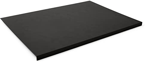Eglooh - Talia - Gewinkelte Schreibtischunterlage Leder Anthrazit Grau cm 90x60 - Modernes Design, Innenseele aus Stahl mit L-geformtem Vorderprofil und rutschfester Boden - Made in Italy