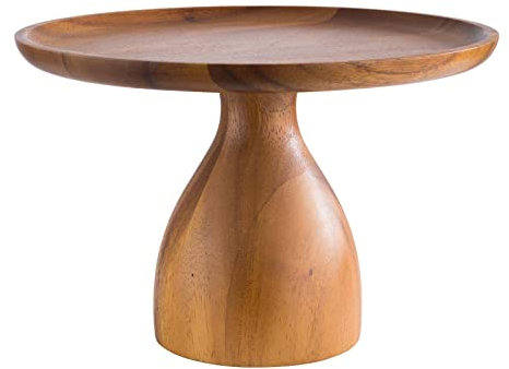 APS 33293 Servier- und Tortenplatte Acacia, Ø 24 cm, Höhe 16 cm, Akazienholz, möbelschonende Unterseite