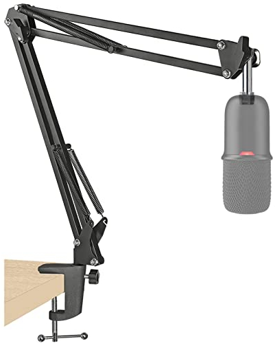 SUNMON Boom Arm Mikrofonständer kompatibel mit HyperX SoloCast, QuadCast S/QuadCast 2/QuadCast - Höhenverstellbarer Mikrofonarm mit 3/8 bis 5/8 Adapter, Tischhalterung für Streaming & Studio