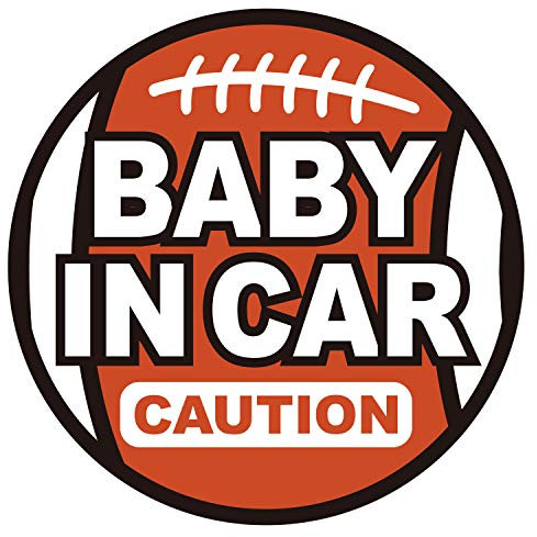 GEEKBEAR Baby in Car Magnet (Football) - Baby on Board Magnet for Car - No Sticker or Suction Cup - Baby on Board - Baby in Car Sign Sticker Decal - Kids Children on Board Window Bumper Safety Sign