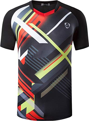 jeansian Herren Sport Tee Shirt Tshirt T-Shirt Short Sleeve Tops Tennis Golf Bowling LSL309 Black S