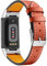 Gimuk Kompatibel mit Fitbit Charge 6/Charge 5 Armband für Damen und Herren, echtes Leder, verstellbares Sportarmband, Ersatzarmband für Charge 6/Charge 5 Tracker, klein und groß (orange)