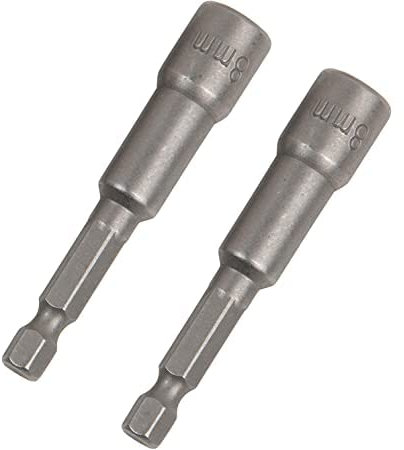 AJ Timber - 2 Pack 8mm 1/4 Quick-Change Hex Magnetic Nut Driver Drill Bit, 65mm Length