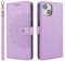 ELTEKER Handyhülle iPhone 14 Hülle Premium PU Lederhülle Schutzhülle mit Kartenfäch Standfunktion Elegante Prägung Klapphülle für iPhone 14 Violett