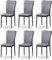 JaHECOME 6er Set Esszimmerstühle mit Kunstleder-Bezug, hoher Rückenlehne, Gitter Leichtbau Design, Essstuhl mit Metallbeine, für Esszimmer Küche Wohnzimmer (6, PU grau)