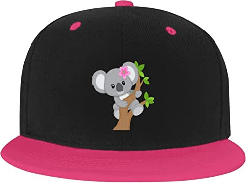 LOUJIN Hip-Hop-Mütze für Herren/Damen, Koala-Kletterbäume, verstellbare Baseball-Kappe, Fotofarbe, One size
