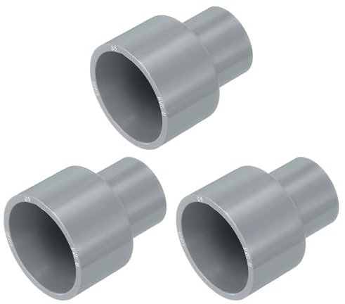 QUARKZMAN 3 Pcs Raccord Réducteur UPVC, 1x1/2 Adaptateur Droit PVC Pour Tuyau D'Égout Domicile Ligne D'Eau, Gris