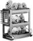 Esenlong 3-Tier Dishes Drying Rack with Drip Tray,Draining Dish drainer with Utensils Holder and Chopping Board Holder on Kitchen Countertop for Kitchen Counter
