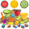 ThinkMax Strand-Sandspielzeug-Set für Kinder, zusammenklappbarer, Faltbarer Strandeimer, Reise-Strandspielzeug für Sommer, Outdoor, Camping, Angeln, Wanne für Kleinkinder, Jungen und Mädchen