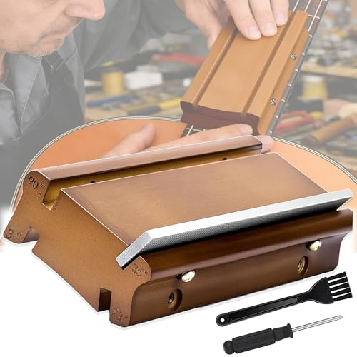 WDEC Lima Biseladora 4 en 1 para Trastes de Guitarra, Lima biseladora de extremo, Biselar Trastes Guitarra Acero con Alto Contenido Carbono y Madera, Redondear Dar Forma y Desbarbar