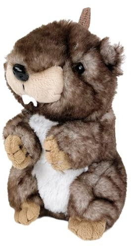 Inware 7582 - Kuscheltier Murmeltier Marmie, braun/meliert, 15 cm, stehend, Schmusetier