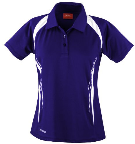 Spiro Womens/Ladies Sports Team Spirit Performance Polo Shirt (S) (Navy/White)