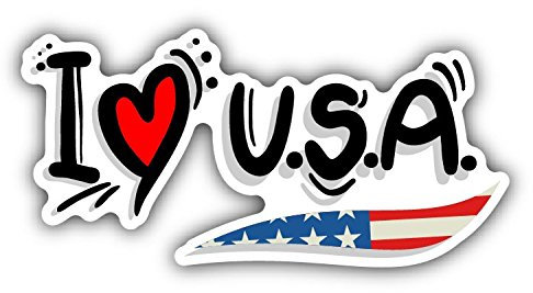 postwalldecor I Love USA Travel Slogan Hochwertigen Auto-Autoaufkleber 15 x 8 cm