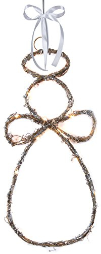 Star LED-Dekoherz Willow Angel, Material Holz/Metall, 16 warmweiß LED, Batterie, Timer, Vierfarb-Karton, 40 x 20 cm, braun 700-17