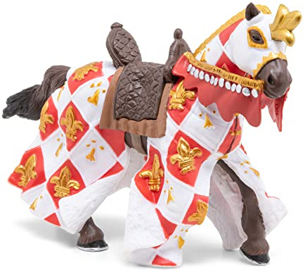 Papo - Statuetta Cavallo Bianco Fleur De Lys Realistica - 3 Anni + - Collezione Fantastico & Medievale - Gioco Creativo Universo Cavalieri - Idea Regalo Giocattolo Bambina Bambino