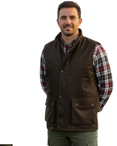 Game Technical Apparel Mens Wax Quilted Waistcoat Outdoor Bodywarmer Gilet