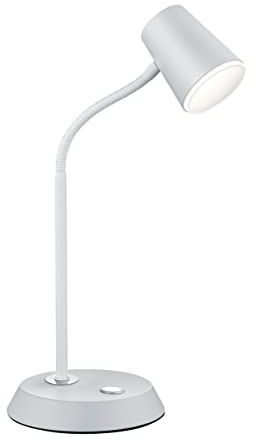 Trio Leuchten LED Tischleuchte Narcos 573190131, Metall Nickel weiß / Chrom, 1 x 6 Watt, 23.0 x 15.0 x 38.0 cm
