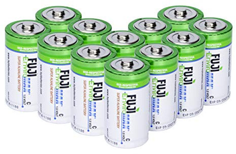 Fuji Enviromax 1.5V LR14 Super Alkaline Type C Batteries - No Harmful PVC & Heavy Metals, Long Lasting, Powerful, Type C Batteries (Pack of 12)