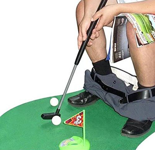 Amasawa Toiletten Golf Set Geschenk, Badezimmer Toiletten Golf, 6 Teilig Töpfchen Golf Geschenk Set, Geeignet für Töpfchen Putter Badezimmer Spiel Neuheit Putting Geschenk Spielzeug Trainer Set