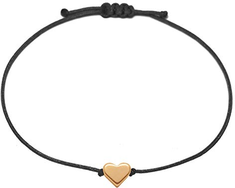Selfmade Jewelry Armband Damen Roségold Herz Handgemachtes Armkettchen mit Herzchen Größenverstellbar Inkl. Geschenkverpackung