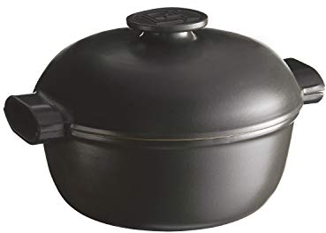 Emile Henry EH779564 Cocottte ronde Delight Céramique Induction, 4 litres noire