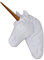 Itikki Sculpture Murale en Forme de tête de Licorne Blanc Doré 20,3 x 12,7 x 33 cm