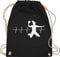 Turnbeutel Rucksack - WM 2023 Trikot Ersatz - Handball Herzschlag für Damen - Unisize - Schwarz - handballerinnen geschenk handballbeutel handballer handballerin beutel geschenke kinderturnbeutel