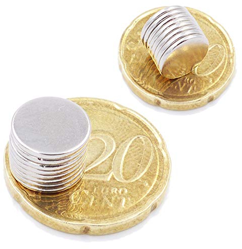 Brudazon | 25 Mini Scheiben-Magnete 10x1mm | N52 stärkste Stufe - Neodym-Magnete ultrastark | Power-Magnet für Modellbau, Foto, Whiteboard, Pinnwand, Kühlschrank, Basteln | Magnetscheibe extra stark