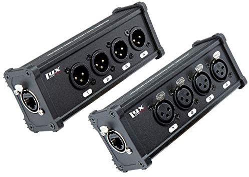 LyxPro 4-Kanal 3-Pin Multi Netzwerk XLR Kabel Breakout für Bühnen-Tonbeleuchtung und Aufnahmestudio-Stecker und Buchse auf RJ45 Ethercon