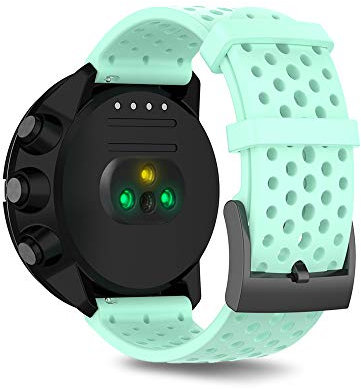 SeaFicco 24mm Cinturini di Ricambio Silicone Cinturino dell'orologio a Sgancio Rapido Compatibile con Suunto 9/9 Baro / 7 / D5 /Spartan Sport Wrist HR Baro (S, Verde acqua)
