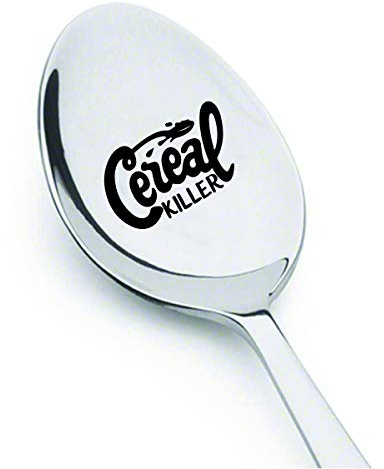 SS SPECIALTY STYLES Funny Cereal Spoon | 'Cereal Killer' Engraved | Stainless Steel | 7 Inch | Silver | 1 Piece