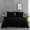 MOHAP Parure de Lit 4 Pièces Housse de Couette 220x240cm + Drap Housse 140x190/200cm avec 2 taies d'oreillers 65x65cm Noir pour 2 Personnes Parure 120 Fils/cm² en Microfibre