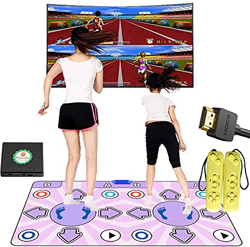 KAXIMON Dance Mats for TV, Double Dance Mat for Adults and Kids with HDMI Wireless Receiver, for Girls Boys Aged 3-12, Plug and Play, English Manual