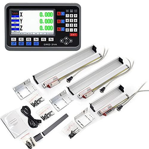 ToAuto - Kit de pantalla digital de 3 ejes DRO con pantalla digital de 3 ejes con escala lineal para fresadoras CNC (elevación efectiva: 450 mm + 550 mm + 400 mm)