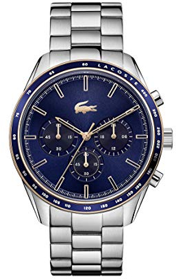 Lacoste Herren Analog Quarz Uhr mit Edelstahl Armband 2011081