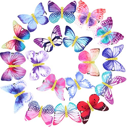 18 Stücke Schmetterling Haarspangen Glitzer Haarklammern Schmetterling Snap Haarspangen für Teenager Frauen Haarschmuck (Retro Stile)