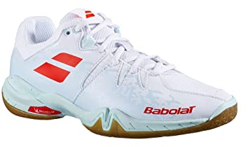 Babolat Damenschuhe Indoor Shadow Spirit Weiß/Blau AH 2021, weiß, 41 EU