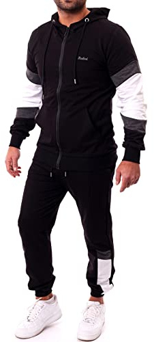 Reslad Trainingsanzug Herren Jogginganzug Männer Sportanzug | Freizeitanzug Jogginghose + Kapuzen Zip Sweatshirt Oberteil SET RS-5087