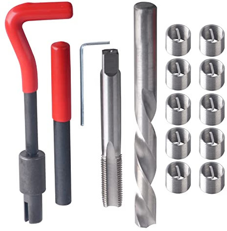 DAYUAN Kit de réparation de Filetage M14 x 1,50 mm, Outils de réparation de Filetage hélicoïdal, kit d'insertion de Fil, Ensemble d'outils à Main compatibles pour réparation Automobile