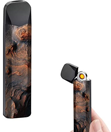 Mini Briquet électrique Ultra Fin Coupe-Vent Double Face en tungstène avec Interrupteur Tactile Rechargeable USB indicateur de Batterie LED (Mars)