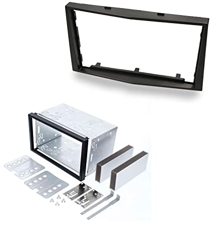 Audioproject A449 - Autoradio Radioblende Set Doppel DIN kompatibel mit OPEL Corsa D Astra H Zafira B Tigra Antara Vivaro 2-DIN Metall Einbauschacht Auto-Radio Blende schwarz