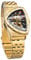 FORSINING Skelett-Uhren für Herren, automatische mechanische Uhr mit dreieckigem Zifferblatt, leuchtende selbstaufziehende Uhren, Edelstahlarmband oder weiches Silikonarmband, Goldfarben, Retro