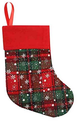 Weihnachtsstrumpf Weihnachtssocken Deko Weihnachtsstrümpfe, Geschenktüte, Süßigkeiten, Socken, Schneeflocke, Socken, Plaid, Sackleinenhalter, Baumdekor Nikolausstiefel Weihnachtssocken Zum Aufhängen