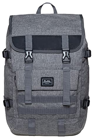 KAUKKO Schöner und durchdachter Rucksack mit Laptopfach für 15 Zoll Schule Uni 22L, Grau Jnl-kf18-09, one size, Tagesrucksack