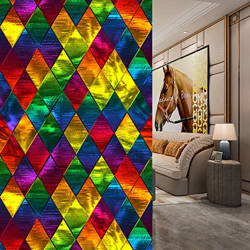 Vidrieras Decorativas, Película de Privacidad Electrostática para Ventana, Vinilo Translúcido Esmerilado, Pegatinas para Oficina, Cocina, Baño