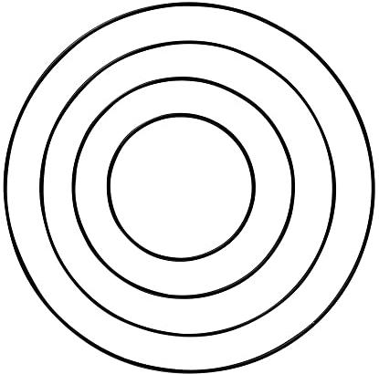 Ideen mit Herz Metall Ringe zum Basteln | 4 Stück in 4 Größen Sortiert | schwarz | Drahtringe zum Basteln | Wickeltechnik, Traumfänger, Floristik, Hochzeitskranz | 10 bis 25 cm | Drahtstärke 3 mm