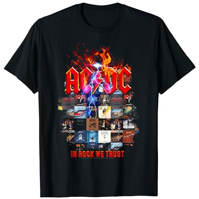 Offizielles AC/DC Rock Band In Rock We Trust Album Covers T-Shirt