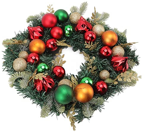 Weihnachtskranz für die Haustür, Bunte Galvanisierte Kugeln aus Rattan für Home Mall Schaufensterdekorationen