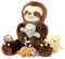 MorisMos Faultier riesen Kuscheltier XXL,60cm Sloth sitzende Faultier Stofftier Plüschtier mit 4 Baby im Bauch, Geburtstag Geschenk für Kinder Jungen